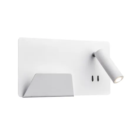 SOMNILA SPOT, applique intérieure, liseuse, version gauche, blanc, LED, 13W, 3000K, avec port USB