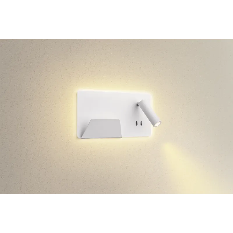 SOMNILA SPOT, applique intérieure, liseuse, version gauche, blanc, LED, 13W, 3000K, avec port USB