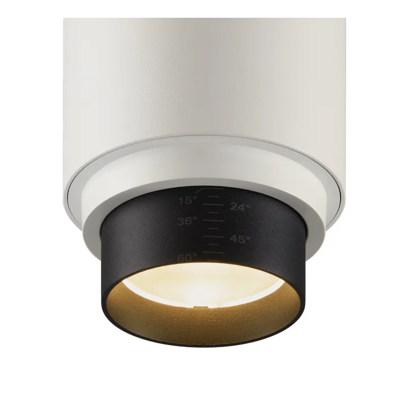 NUMINOS® ZOOM M, spot pour rail 3 allumages intérieur, 15 deg , blanc/noir, LED, 20W, 2700K, variable