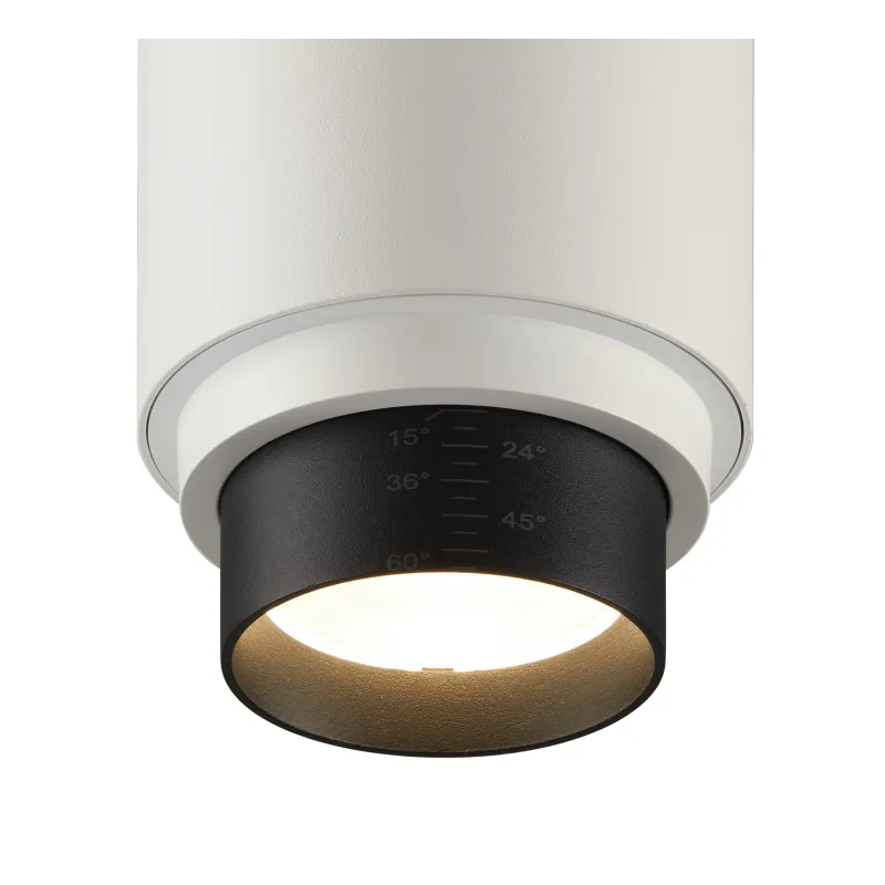 NUMINOS® ZOOM M, spot pour rail 3 allumages intérieur, 15 deg , blanc/noir, LED, 20W, 3000K, variable