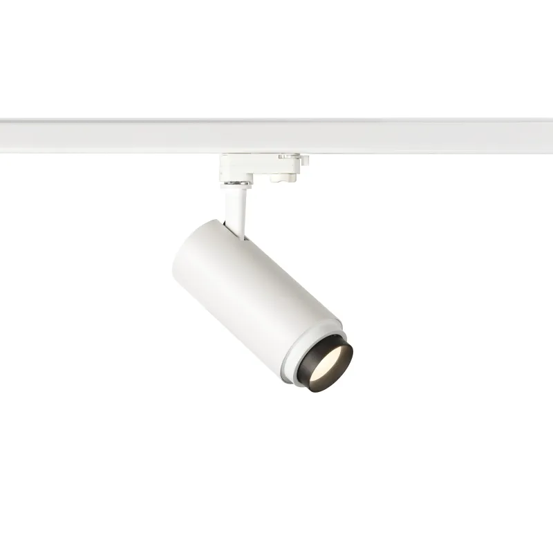 NUMINOS® ZOOM M, spot pour rail 3 allumages intérieur, 15 deg , blanc/noir, LED, 20W, 4000K, variable