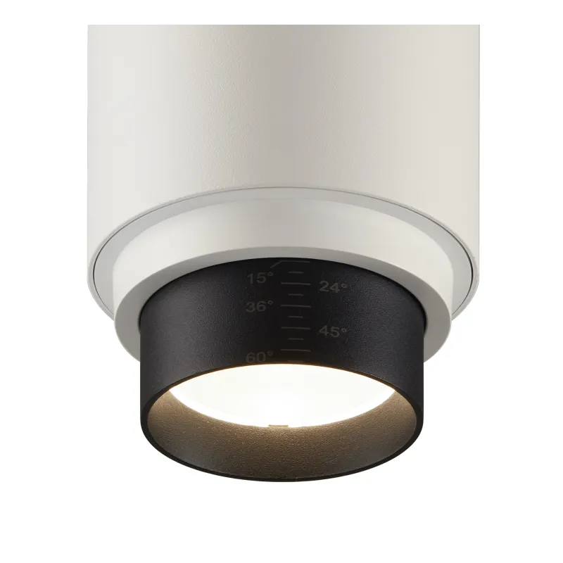 NUMINOS® ZOOM M, spot pour rail 3 allumages intérieur, 15 deg , blanc/noir, LED, 20W, 4000K, variable