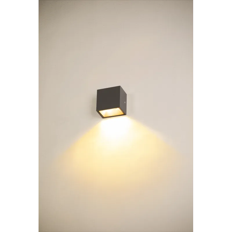 SITRA CUBE, applique extérieure, S, simple, anthracite, LED, 6,2W, 3000K/4000K, IP44, CCT Switch