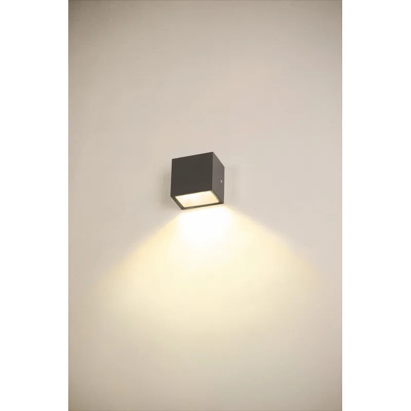 SITRA CUBE, applique extérieure, S, simple, anthracite, LED, 6,2W, 3000K/4000K, IP44, CCT Switch
