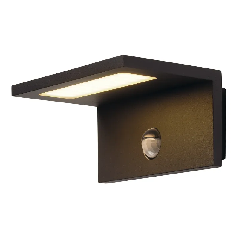 ANGOLUX SENSOR, applique extérieure, anthracite, LED, 9,8W, 3000K, IP44, détecteur de mouvements
