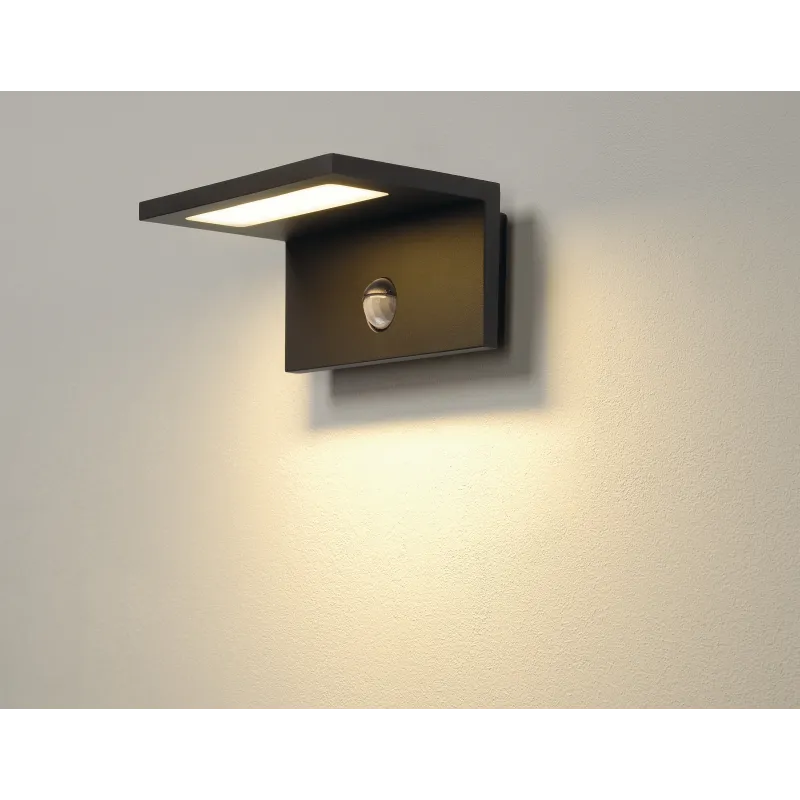 ANGOLUX SENSOR, applique extérieure, anthracite, LED, 9,8W, 3000K, IP44, détecteur de mouvements