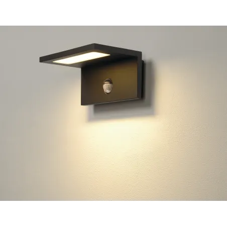 ANGOLUX SENSOR, applique extérieure, anthracite, LED, 9,8W, 3000K, IP44, détecteur de mouvements