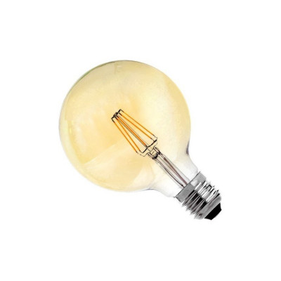ampoule led filament dimmable culot e27 verre doré-globe ballon 125mm-550 lumens-2200k