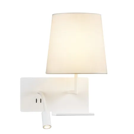 SOMNILA FLEX, applique intérieure, liseuse, version droite, blanc, LED, 3W, 3000K, avec port USB
