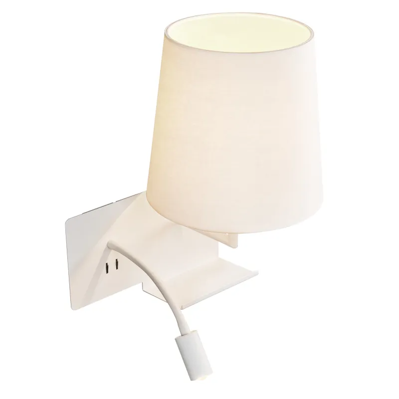 SOMNILA FLEX, applique intérieure, liseuse, version droite, blanc, LED, 3W, 3000K, avec port USB