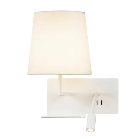 SOMNILA FLEX, applique intérieure, liseuse, version gauche, blanc, LED, 3W, 3000K, avec port USB