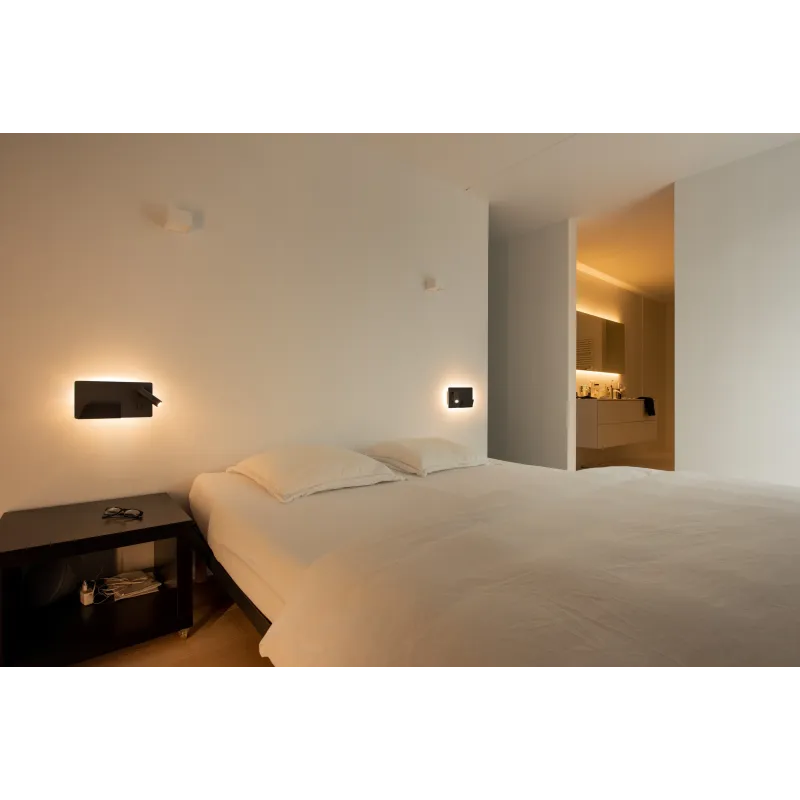 SOMNILA SPOT, applique intérieure, liseuse, version droite, noir, LED, 13W, 3000K, avec port USB