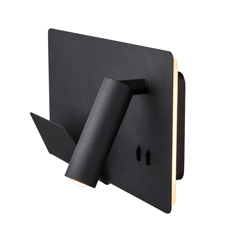 SOMNILA SPOT, applique intérieure, liseuse, version gauche, noir, LED, 13W, 3000K, avec port USB