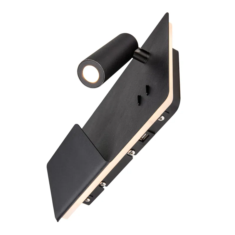 SOMNILA SPOT, applique intérieure, liseuse, version gauche, noir, LED, 13W, 3000K, avec port USB