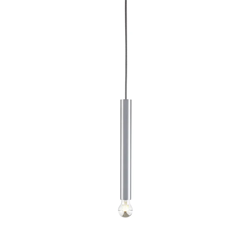 FITU, suspension intérieure, hauteur 40 cm, alu brossé, E27, 60W max, câble nu sans patère de 5m