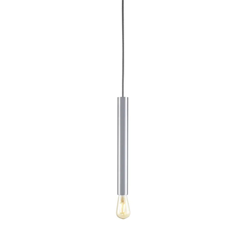 FITU, suspension intérieure, hauteur 40 cm, alu brossé, E27, 60W max, câble nu sans patère de 5m