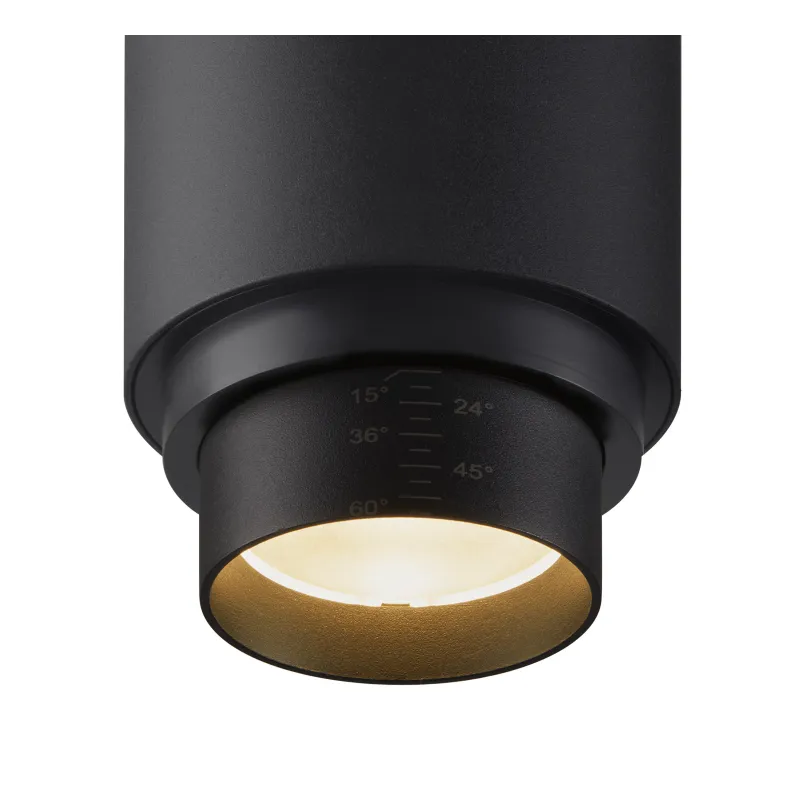 NUMINOS® ZOOM M, spot pour rail 3 allumages intérieur, 15 deg , noir, LED, 20W, 2700K, variable Dali