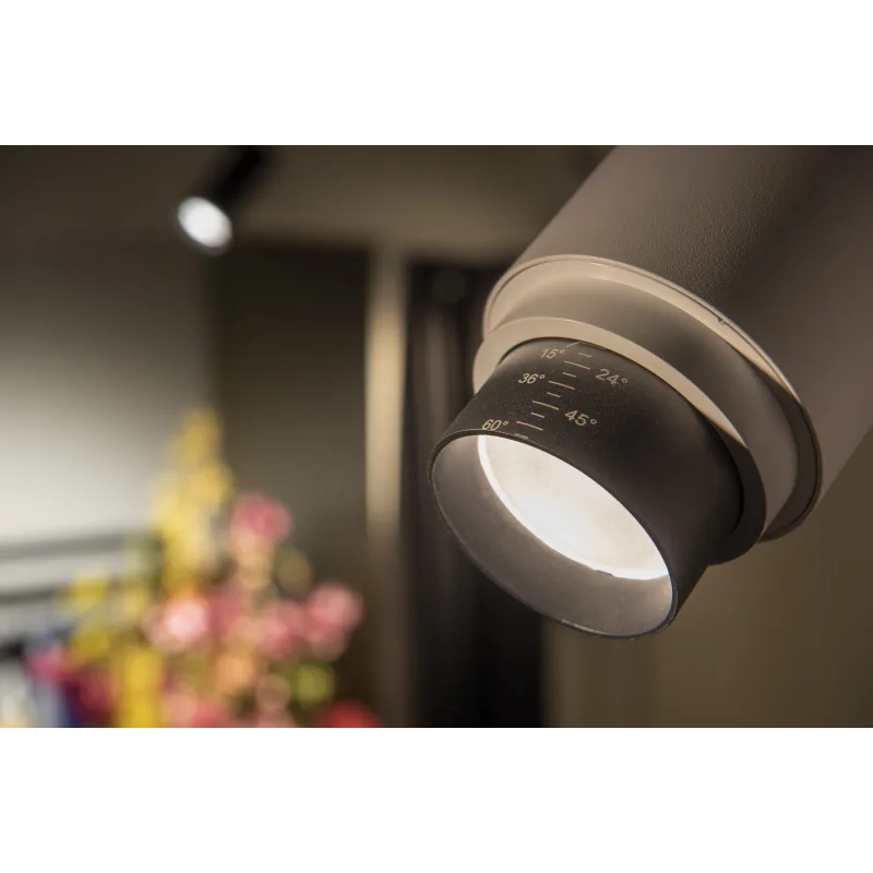 NUMINOS® ZOOM M, spot pour rail 3 allumages intérieur, 15 deg , noir, LED, 20W, 3000K, variable Dali