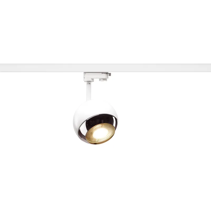 LIGHT EYE® 150 TRACK, spot pour rail 3 allumages intérieur, blanc/chrome, GU10/QPAR111, 75W max