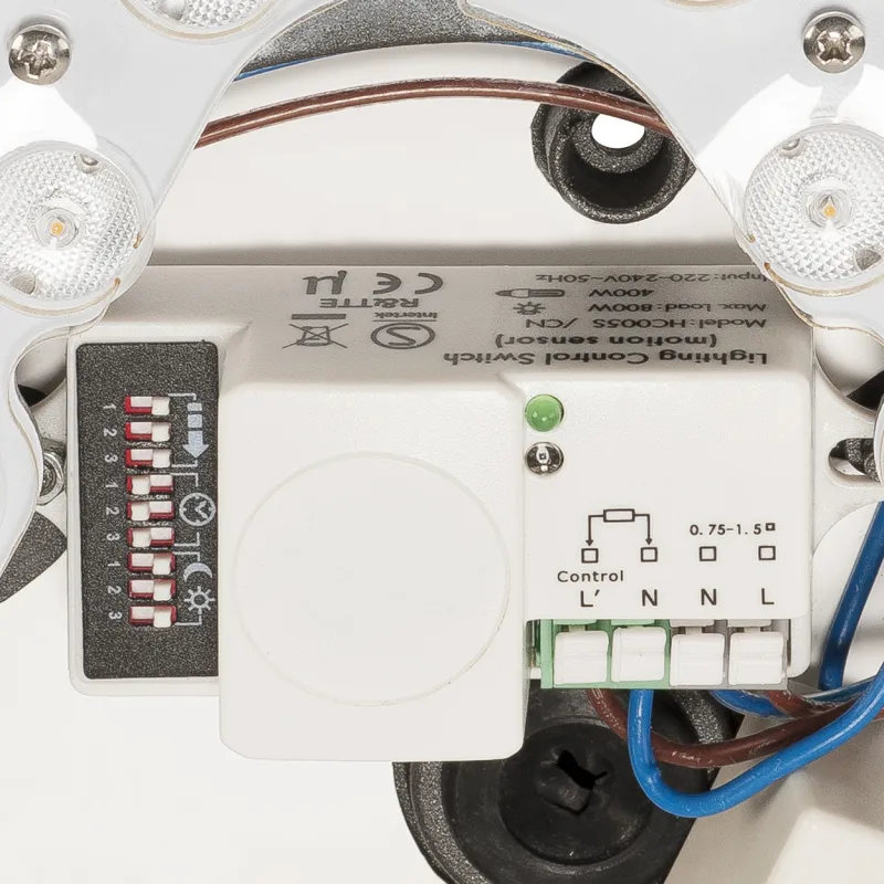 AINOS, applique et plafonnier extérieur, blanc, LED, 22W, 3000K, IP44, détecteur de mouvements