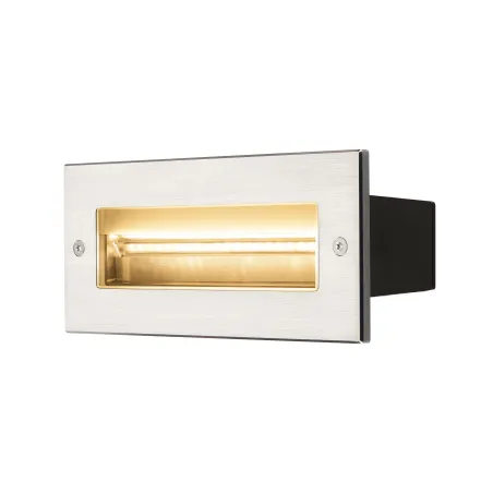 BRICK, encastré mural extérieur, asymétrique, inox, LED, 11W, 3000K, IP65, collerette inox 316