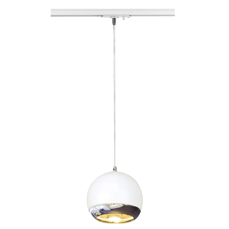 LIGHT EYE® 150, suspension pour rail 1 allumage intérieur, blanc/chrome, GU10/QPAR111, 75W max