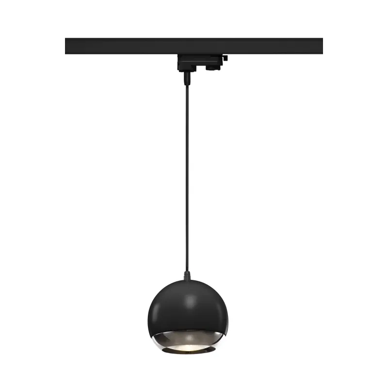 LIGHT EYE® 150, suspension pour rail 3 allumages intérieur, noir/chrome, GU10/QPAR111, 75W max