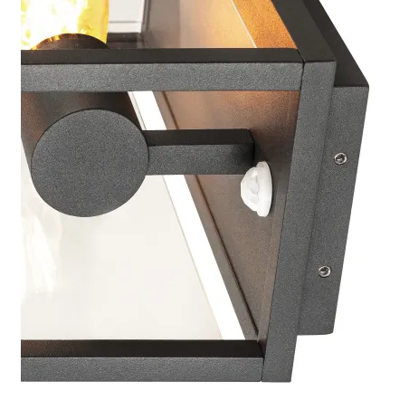 QUADRULO SENSOR, applique extérieure, anthracite, E27, 15W max, IP44, détecteur de mouvements