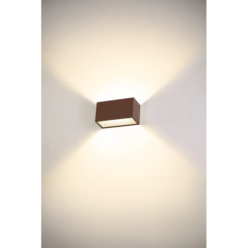 SITRA CUBE, applique extérieure, M, up/down, rouille, LED, 14W, 3000K/4000K, IP44, CCT Switch