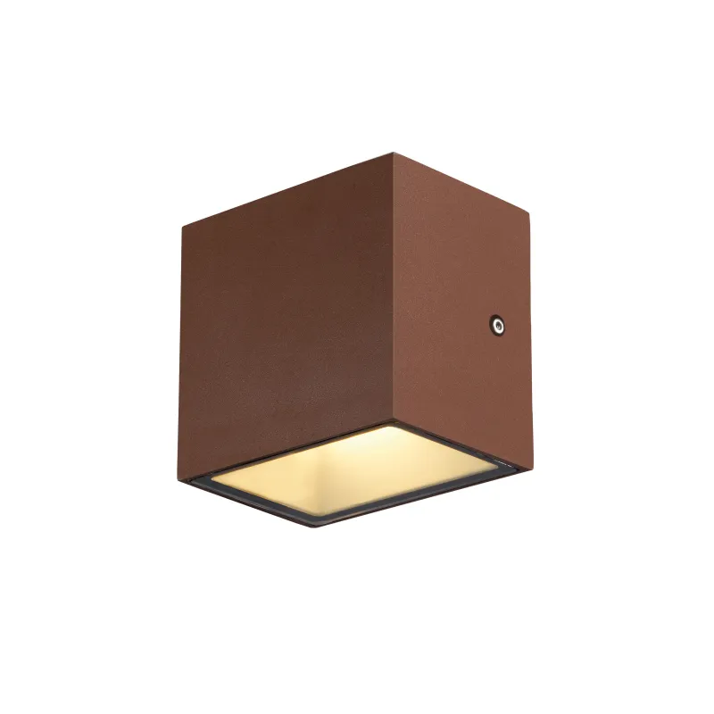 SITRA CUBE, applique extérieure, S, simple, rouille, LED, 6,2W, 3000K/4000K, IP44, CCT Switch