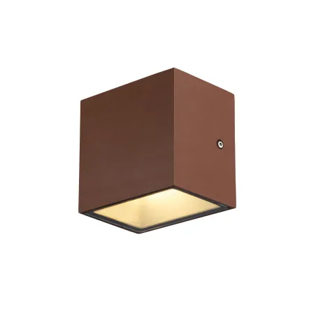 SITRA CUBE, applique extérieure, S, simple, rouille, LED, 6,2W, 3000K/4000K, IP44, CCT Switch
