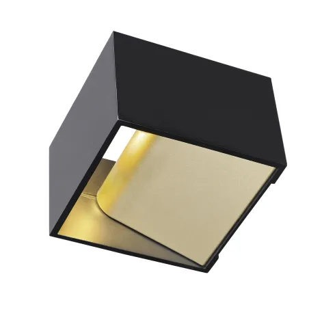 LOGS IN, applique intérieure, carré, noir/laiton, LED, 11W, 2000-3000K, variable, Dim to warm