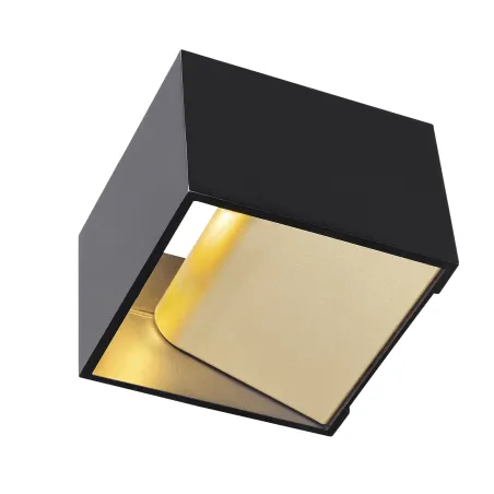 LOGS IN, applique intérieure, carré, noir/laiton, LED, 11W, 2000-3000K, variable, Dim to warm
