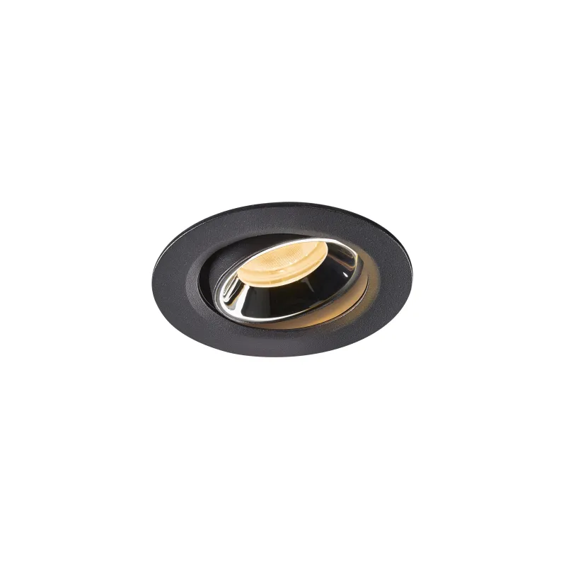 NUMINOS® MOVE XS, encastré de plafond intérieur, orientable, 40 deg , noir/chrome, LED, 7W, 3000K