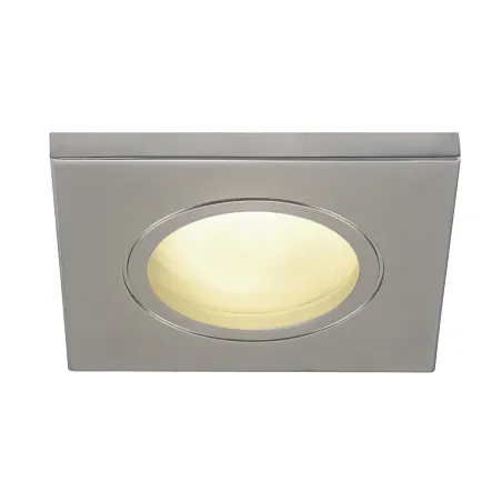DOLIX OUT, encastré de plafond intérieur/extérieur, carré, argent, GU10/QPAR51, 50W max, IP65