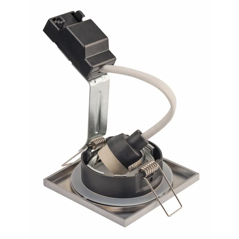 DOLIX OUT, encastré de plafond intérieur/extérieur, carré, argent, GU10/QPAR51, 50W max, IP65