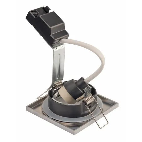 DOLIX OUT, encastré de plafond intérieur/extérieur, carré, argent, GU10/QPAR51, 50W max, IP65