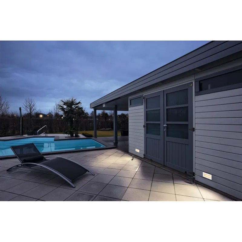 BRICK, encastré mural extérieur, symétrique, inox, LED, 11W, 3000K, IP65, collerette inox 316