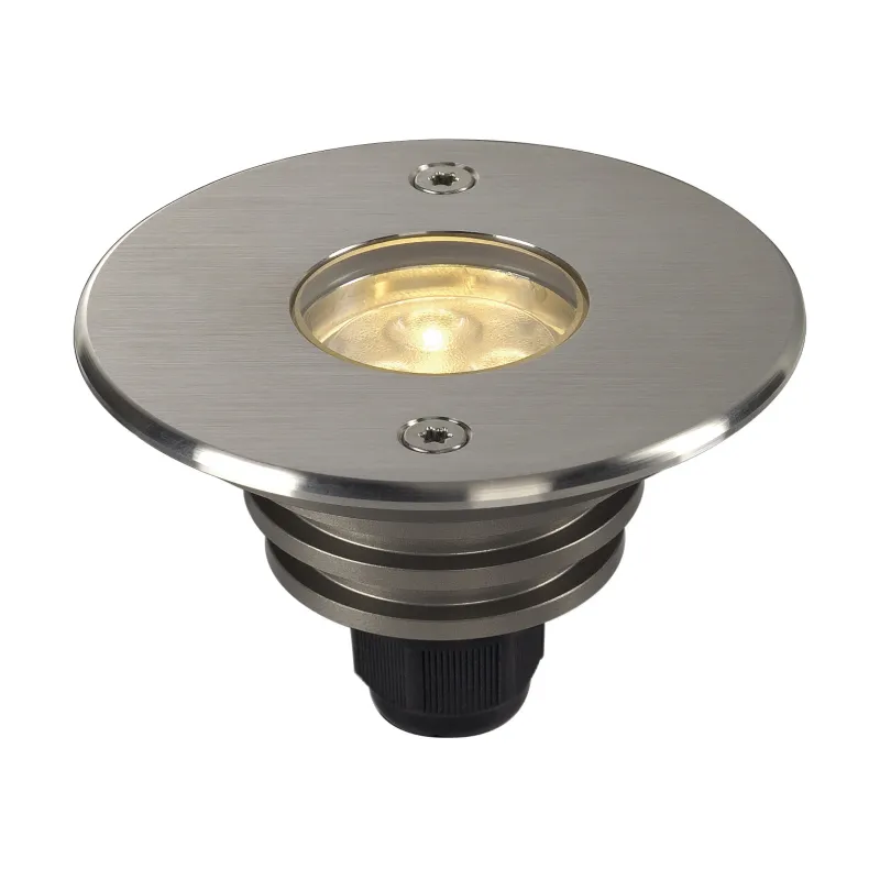 DASAR® 920, encastré de sol extérieur, inox brossé, LED, 7W, 3000K, IP67, collerette inox 316