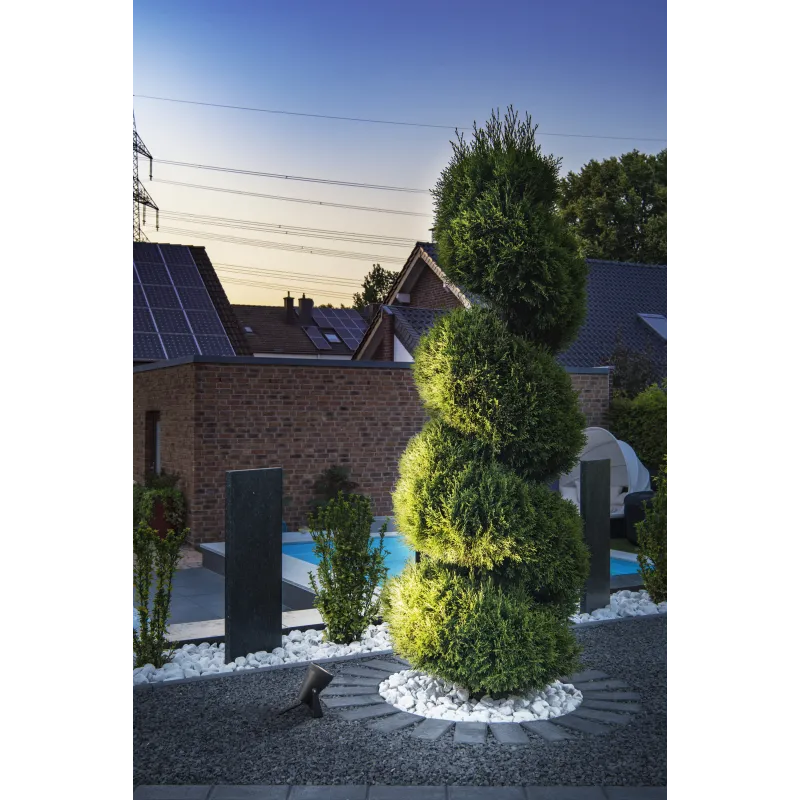 SAMRINA, spot sur piquet extérieur, noir, GU10/LED GU10 51mm, 7W max, IP65, plastique recyclé