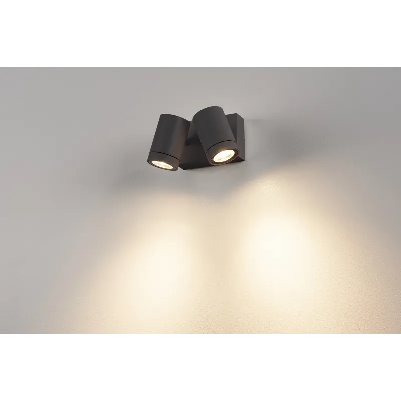 HELIA, applique et plafonnier extérieur, double, anthracite, LED, 16W, 3000K, IP55, variable