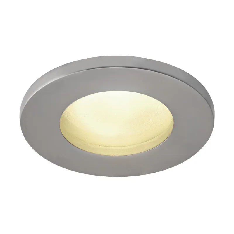 DOLIX OUT, encastré de plafond intérieur/extérieur, rond, argent, GU10/QPAR51, 50W max, IP65