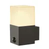GRAFIT, applique extérieure, carré, anthracite, E27, 11W max, IP44, détecteur de mouvements