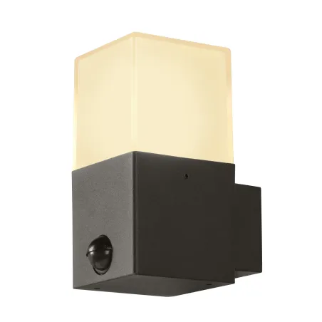 GRAFIT, applique extérieure, carré, anthracite, E27, 11W max, IP44, détecteur de mouvements