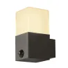 GRAFIT, applique extérieure, carré, anthracite, E27, 11W max, IP44, détecteur de mouvements