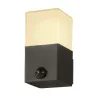 GRAFIT, applique extérieure, carré, anthracite, E27, 11W max, IP44, détecteur de mouvements