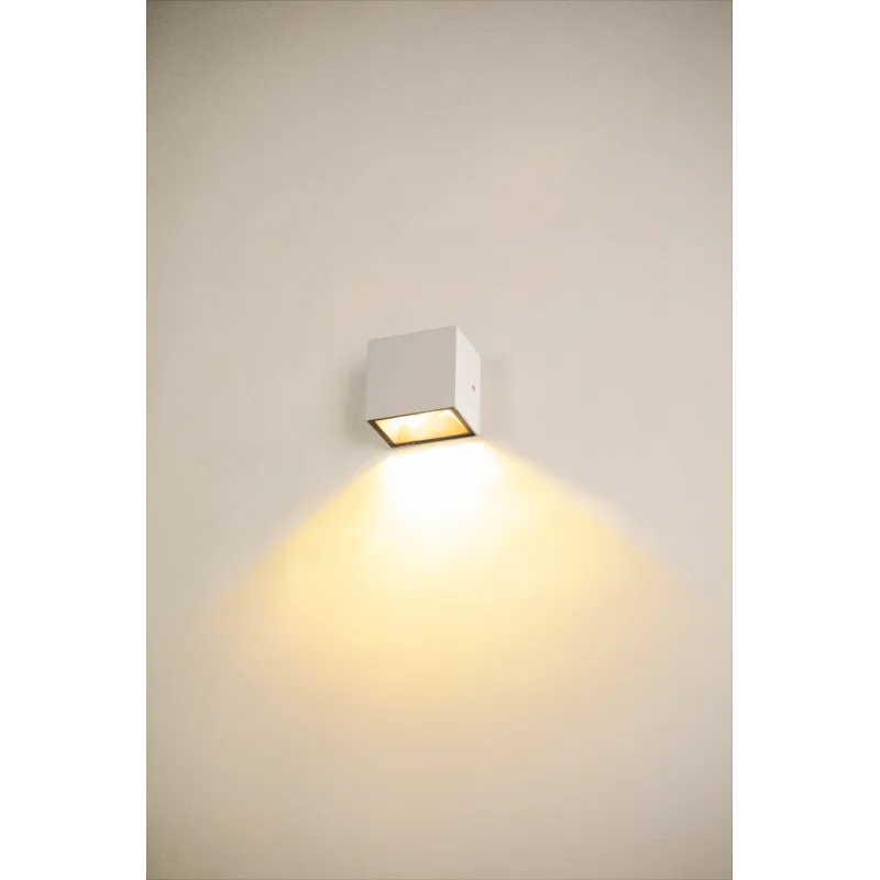 SITRA CUBE, applique extérieure, S, simple, blanc, LED, 6,2W, 3000K/4000K, IP44, CCT Switch