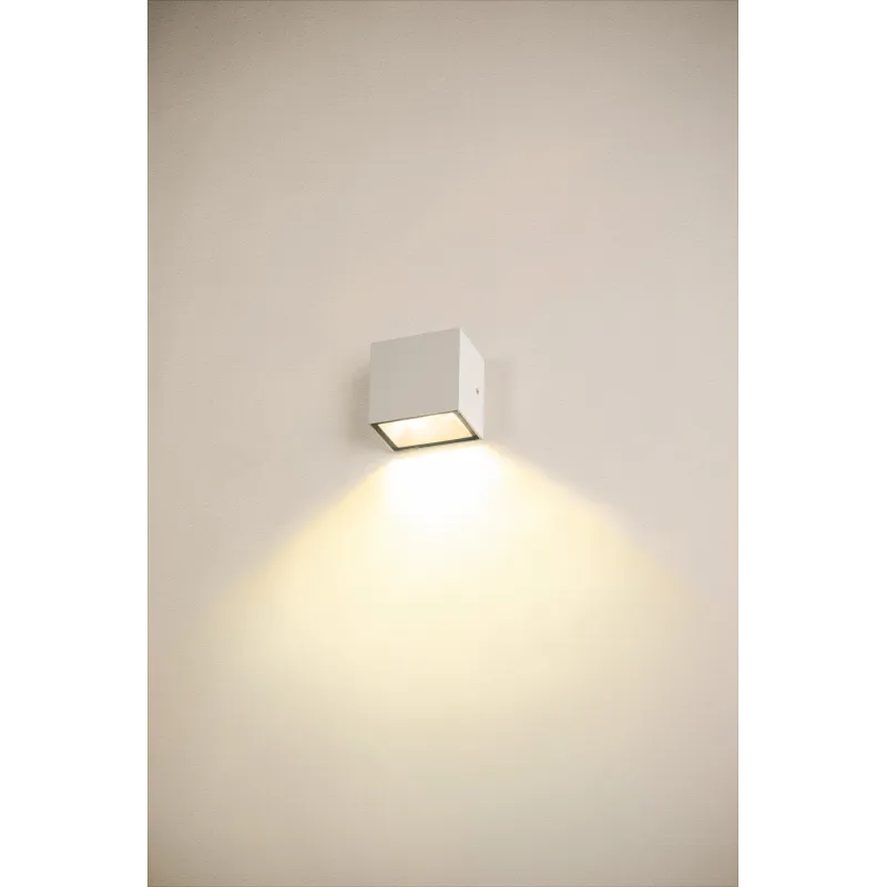 SITRA CUBE, applique extérieure, S, simple, blanc, LED, 6,2W, 3000K/4000K, IP44, CCT Switch