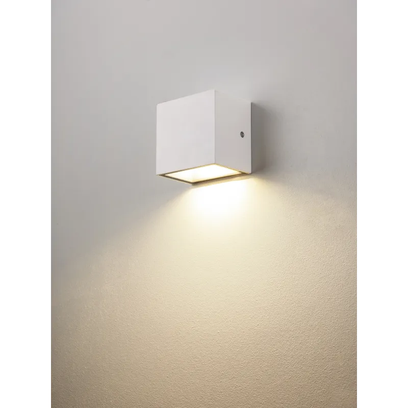 SITRA CUBE, applique extérieure, S, simple, blanc, LED, 6,2W, 3000K/4000K, IP44, CCT Switch
