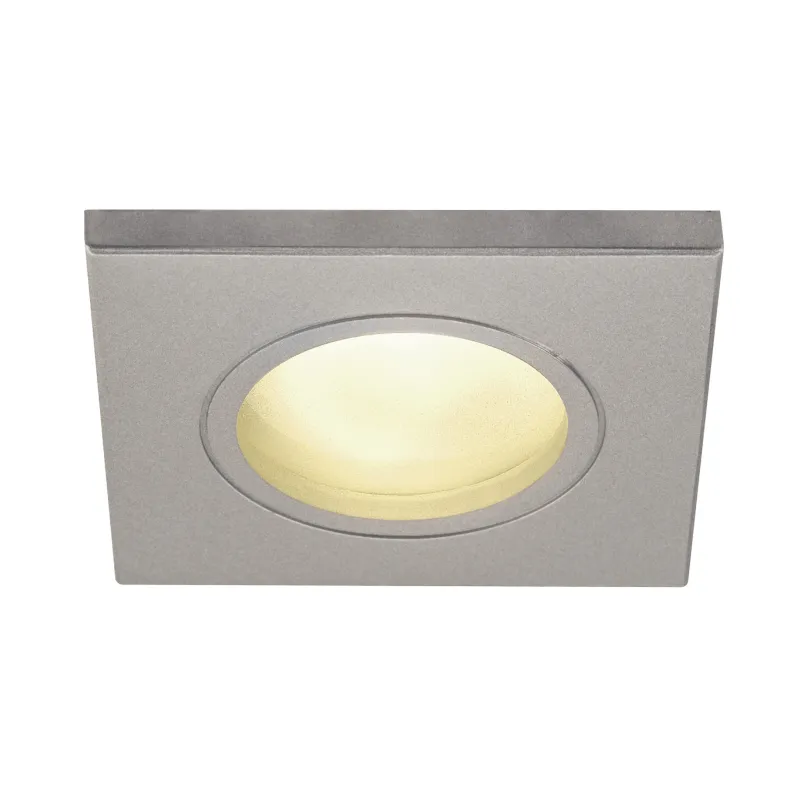 DOLIX OUT, encastré de plafond intérieur/extérieur, carré, gris, GU10/QPAR51, 50W max, IP65
